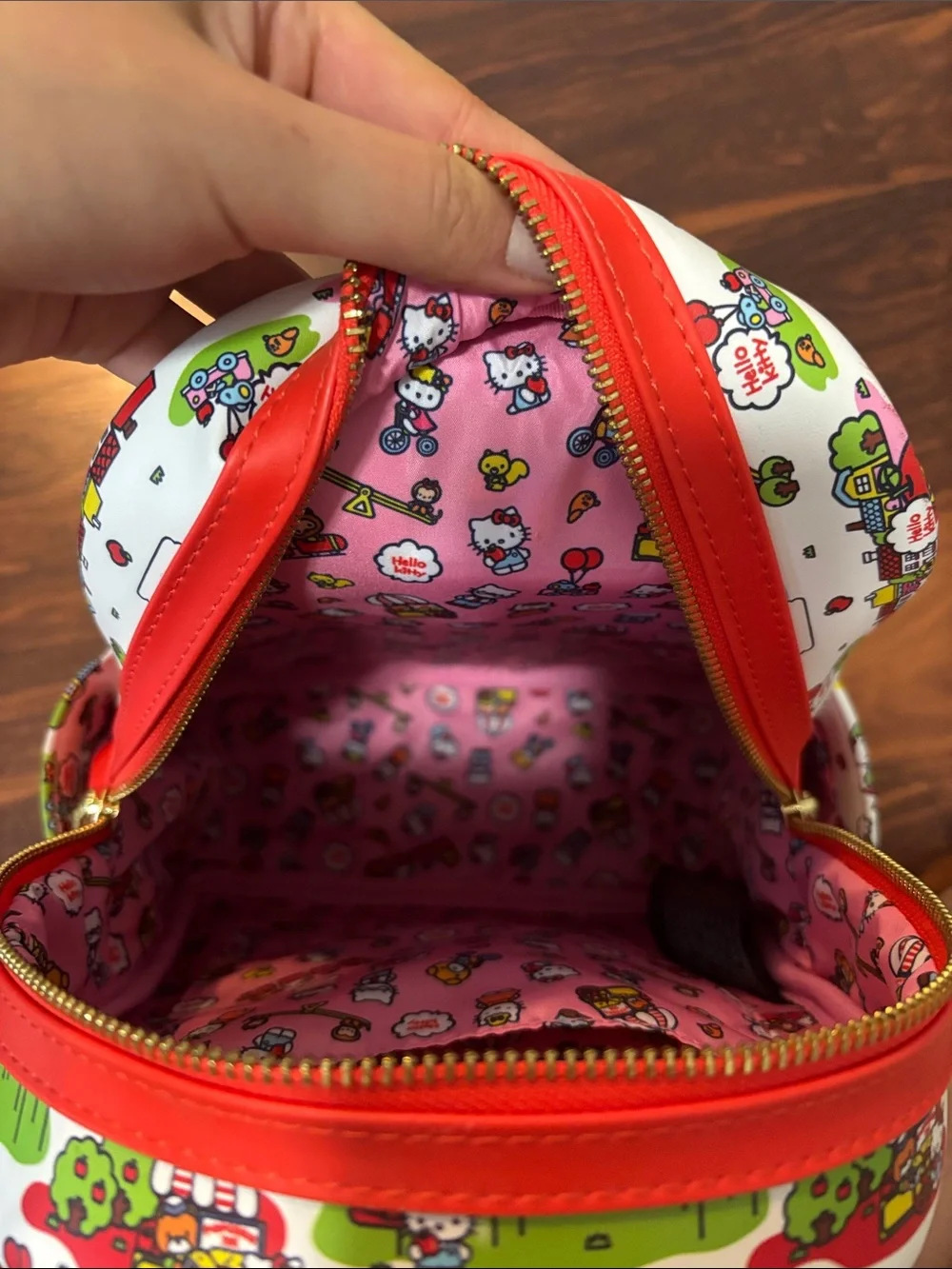 Loungefly White Red Hello Kitty Ferris Wheel Kids Backpack